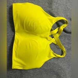 Lululemon Women's Sports Bra Lime Green Size 36DDD Strappy Back